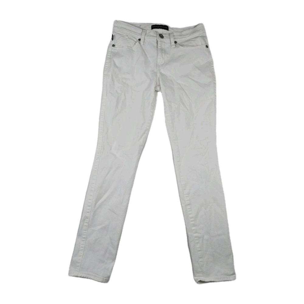 Rock & Republic Berlin Women's Jeans‎ Size 8M White Skinny Stretch Cotton Blend